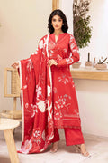 Elahéh By M.Fabrics - 3PC Unstitched Printed Lawn Suit (Red)