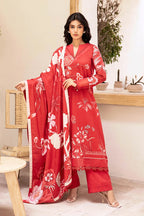 Elahéh By M.Fabrics - 3PC Unstitched Printed Lawn Suit (Red)