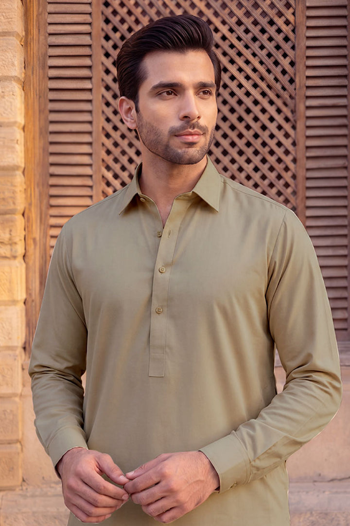 Gul Ahmed – Men’s Unstitched Wash & Wear Fabric (Green)