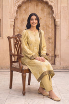 Rimal by UK Vol-54 3PC Unstitched Embroidered Lawn Suit (Yellow)