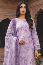 Rimal by UK Vol-54 3PC Unstitched Embroidered Lawn Suit (Purple)