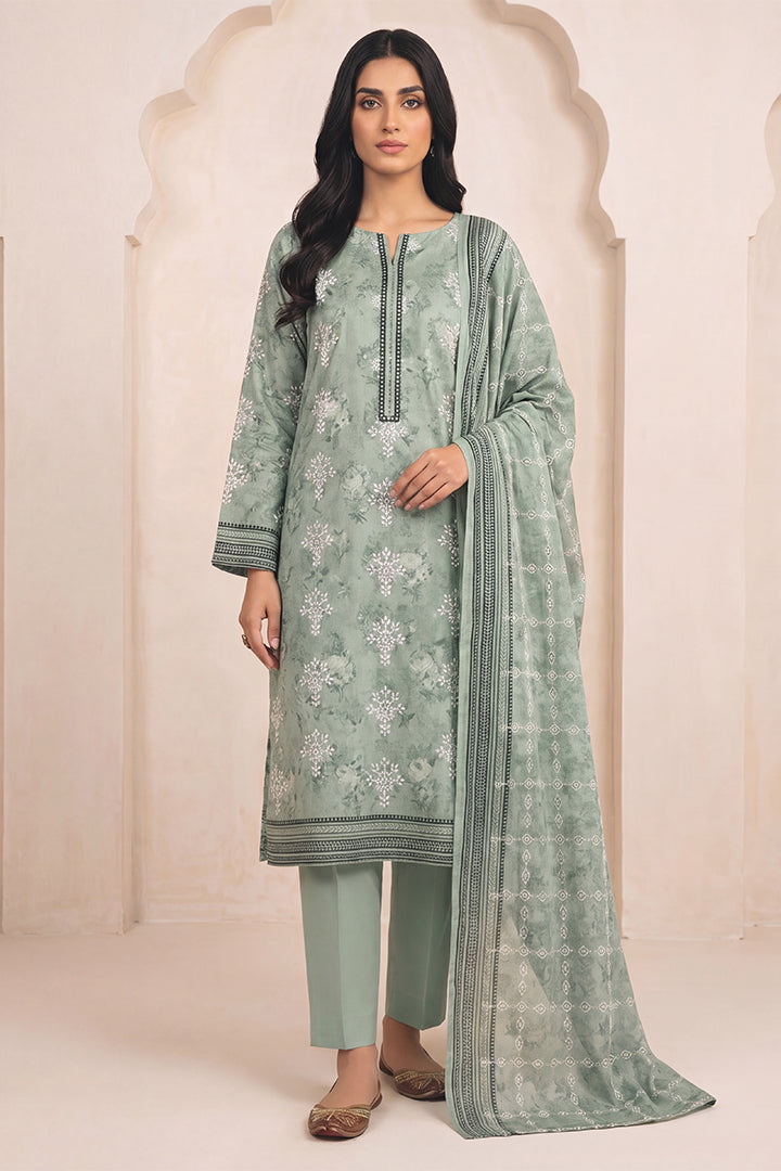 Rimal by UK Vol-54 3PC Unstitched Embroidered Lawn Suit (Green)