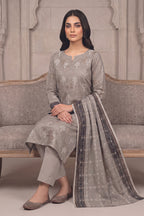 Rimal by UK Vol-54 3PC Unstitched Embroidered Lawn Suit (Grey)