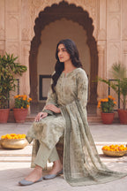 Rimal by UK Vol-54 3PC Unstitched Embroidered Lawn Suit (Ash Green)