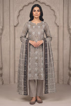Rimal by UK Vol-54 3PC Unstitched Embroidered Lawn Suit (Grey)
