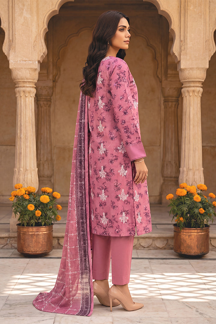 Rimal by UK Vol-54 3PC Unstitched Embroidered Lawn Suit (Pink)