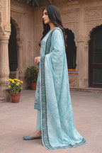 Rimal by UK Vol-54 3PC Unstitched Embroidered Lawn Suit (Blue)