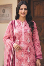 Rimal by UK Vol-54 3PC Unstitched Embroidered Lawn Suit (Pink)