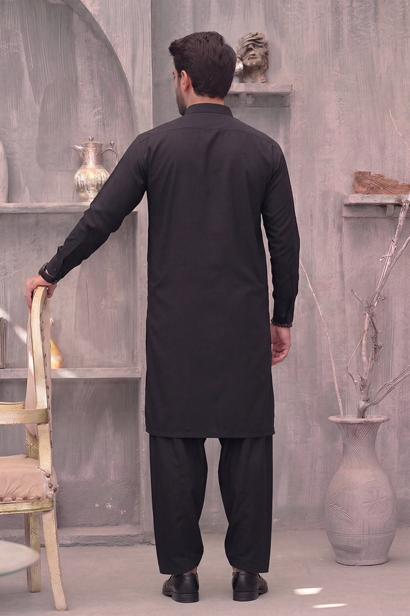 KBC Fashion – Men’s Unstitched Wash & Wear Fabric (Charcoal Black)
