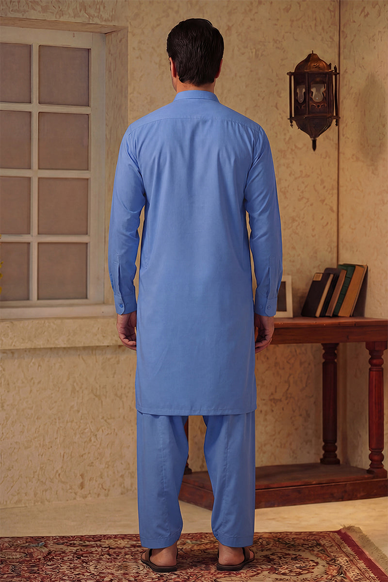 KBC Fashion – Men’s Unstitched Wash & Wear Fabric (Cerulean)