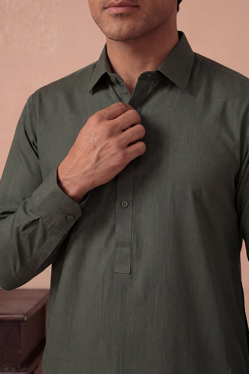 KBC Fashion – Men’s Unstitched Wash & Wear Fabric (Dark Sage)