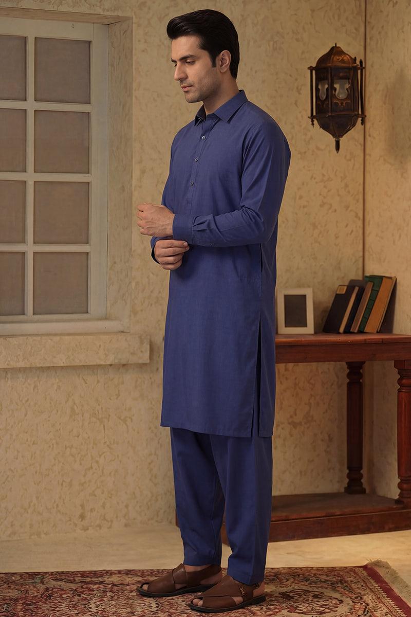 KBC Fashion – Men’s Unstitched Wash & Wear Fabric (Indigo)