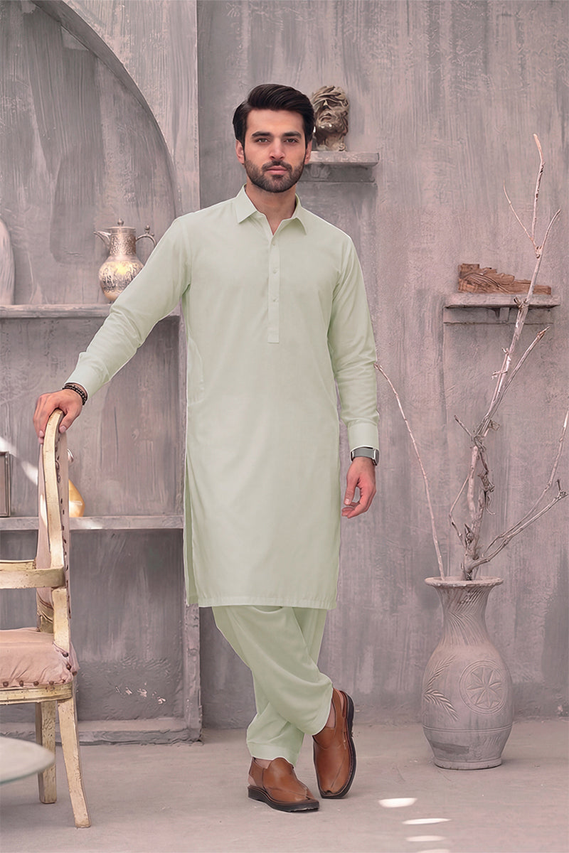 KBC Fashion – Men’s Unstitched Wash & Wear Fabric (Ice Green)