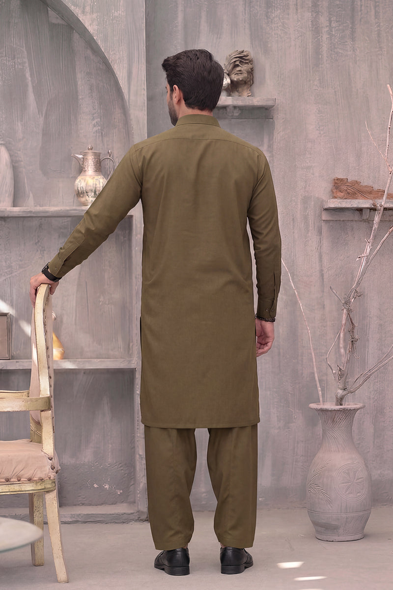 KBC Fashion – Men’s Unstitched Wash & Wear Fabric (Army Green)