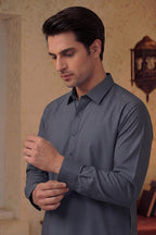 KBC Fashion – Men’s Unstitched Wash & Wear Fabric (Charcoal Gray)