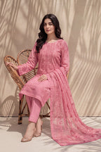 Grace by Breeza Fashion - 3PC Unstitched Embroidered Lawn Suit (Pink)