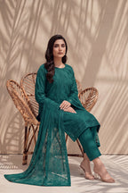 Grace by Breeza Fashion - 3PC Unstitched Embroidered Lawn Suit (Dark Green)