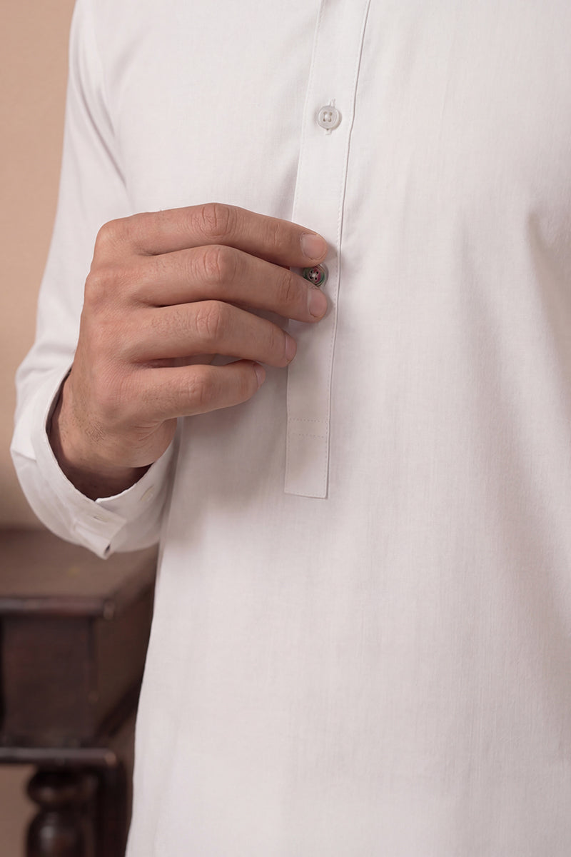 KBC Fashion – Men’s Unstitched Wash & Wear Fabric (White)