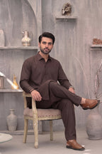 KBC Fashion – Men’s Unstitched Wash & Wear Fabric (Dark Brown)