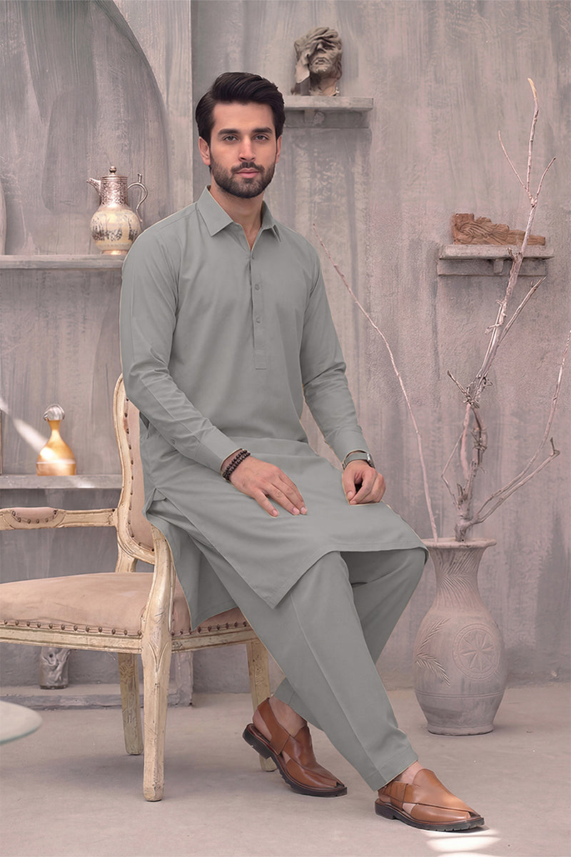 KBC Fashion – Men’s Unstitched Wash & Wear Fabric (Muted Sage Green)