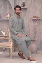 KBC Fashion – Men’s Unstitched Wash & Wear Fabric (Muted Sage Green)