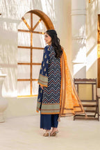 Inaya By KBC Fashion – 3 Pcs Unstitched Printed Lawn Suit (Dark Blue)
