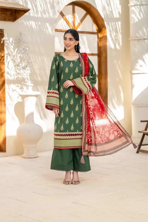 Inaya Vol. 1 By KBC Fashion 3-Piece Unstitched Printed Lawn Suit (Green)