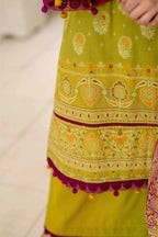 Inaya Vol. 1 By KBC Fashion 3-Piece Unstitched Printed Lawn Suit (Olive Green)