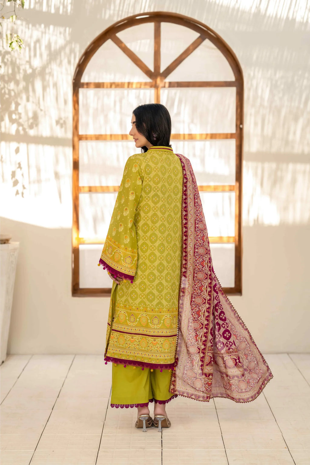 Inaya Vol. 1 By KBC Fashion 3-Piece Unstitched Printed Lawn Suit (Olive Green)
