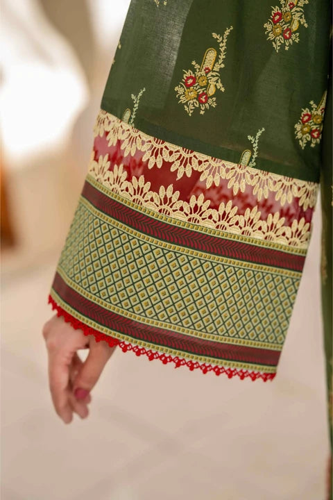 Inaya By KBC Fashion – 3 Pcs Unstitched Printed Lawn Suit (Green)