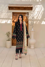 Inaya By KBC Fashion – 3 Pcs Unstitched Printed Lawn Suit (Black)
