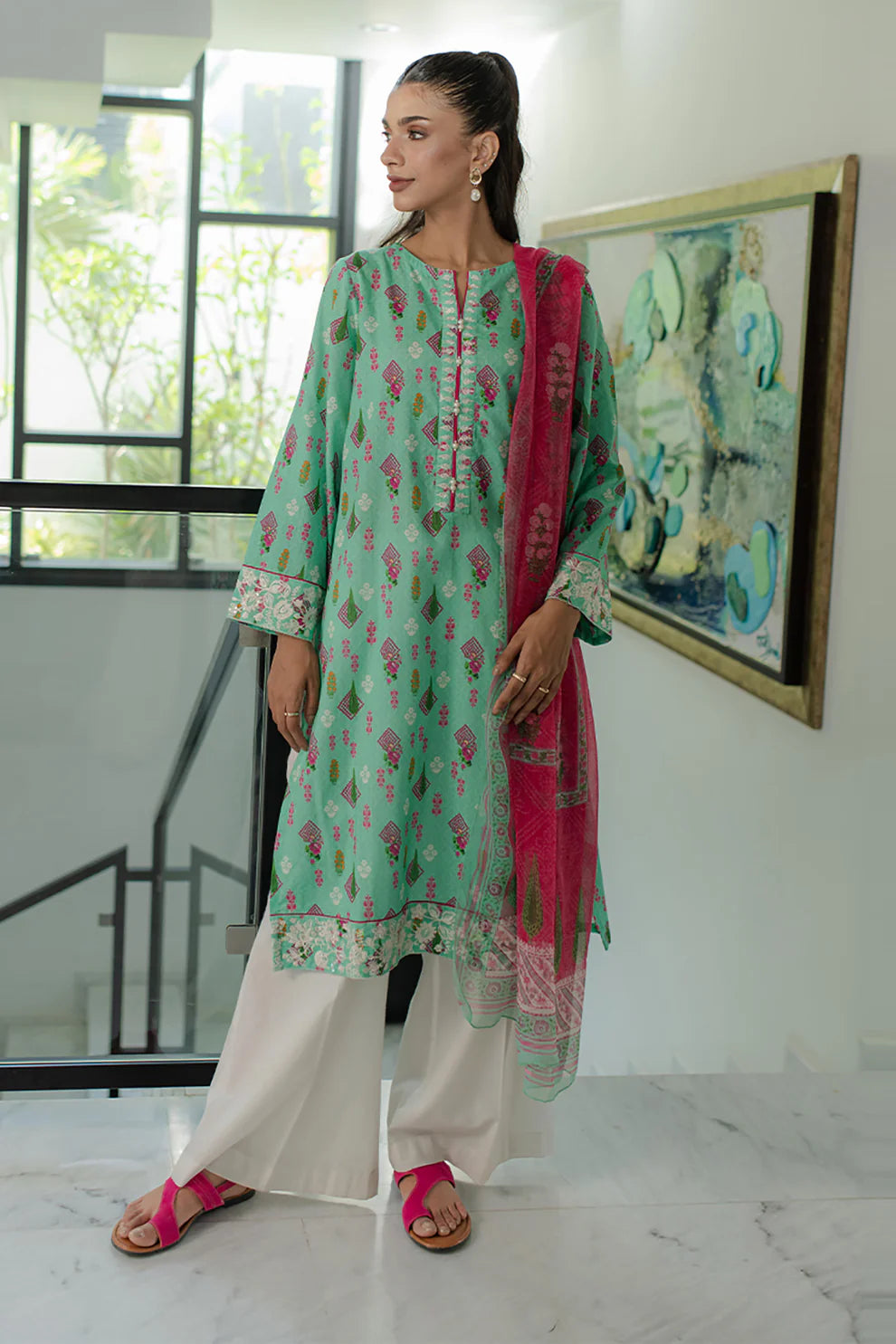 Embroidered Kurta Dupatta