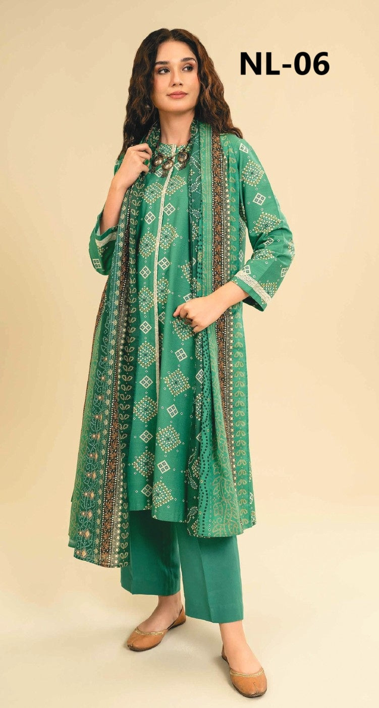 NISHAT - Unstitched 3-Piece Printed Lawn