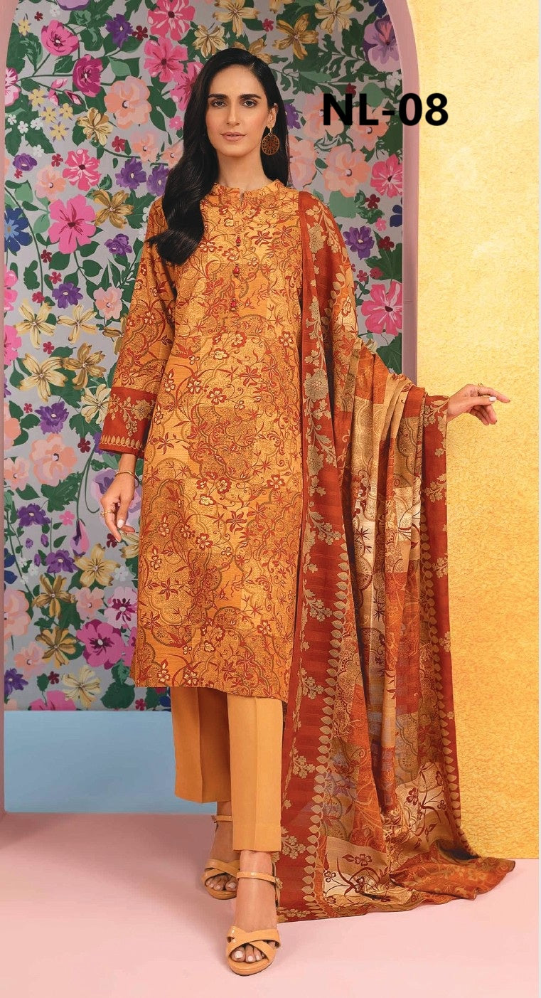 NISHAT - Unstitched 3-Piece Printed Lawn