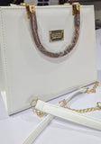 GuccI Inspired White Faux Leather Handbag