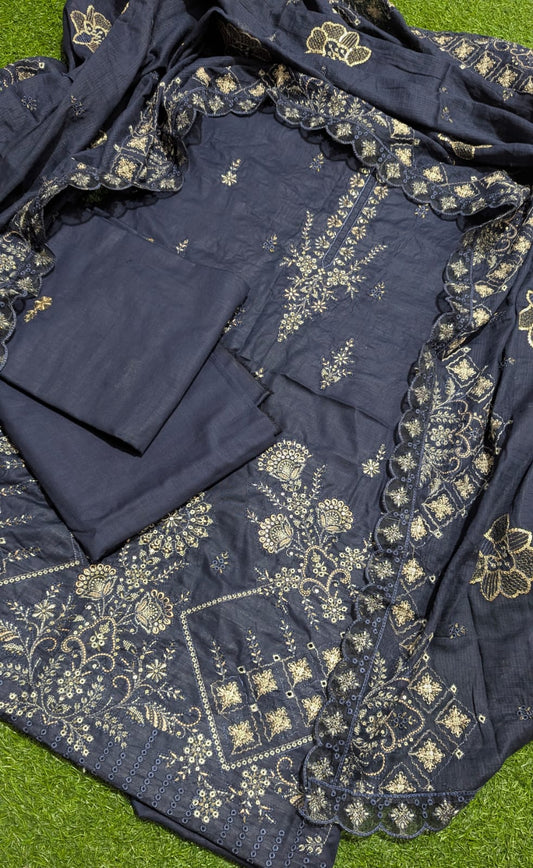 Hazel By Breeza- Unstitched 3-piece Embroidered Printed Lawn
