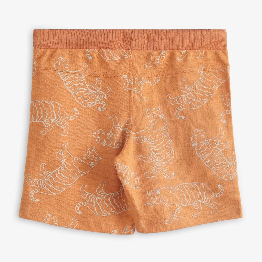 Boys' 2-Pack Jersey Knit Shorts – Tiger Print & Solid Black