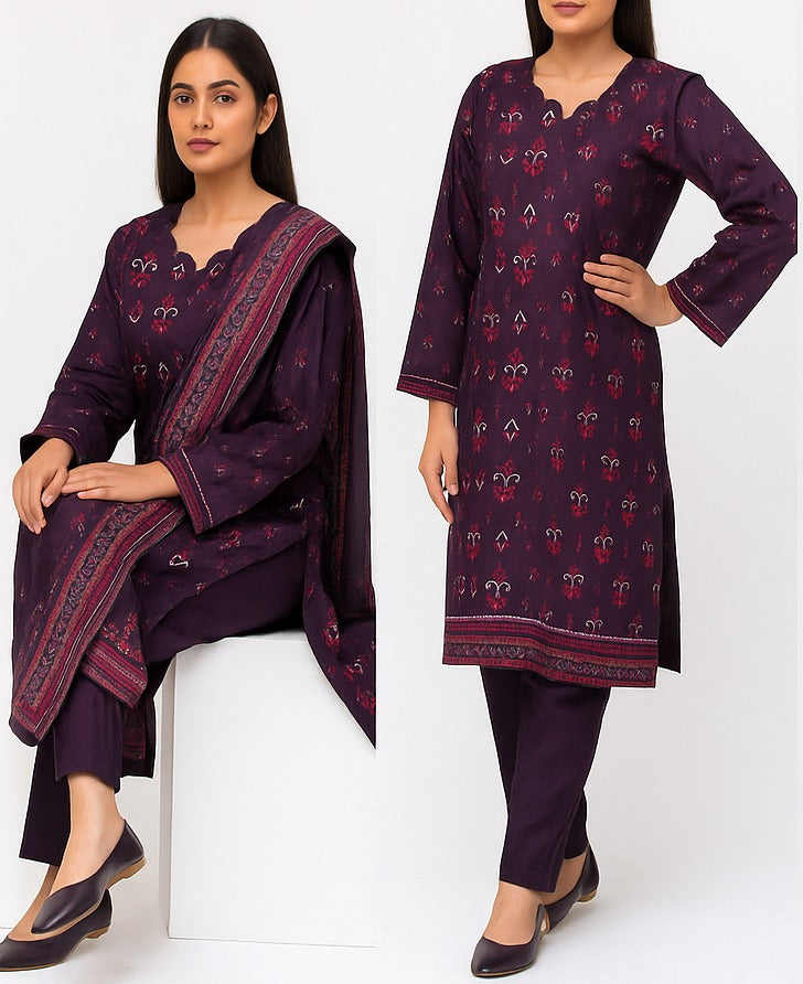 Edenrobe 3-Piece Stitched Lawn Suit – Elegant Everyday Wear