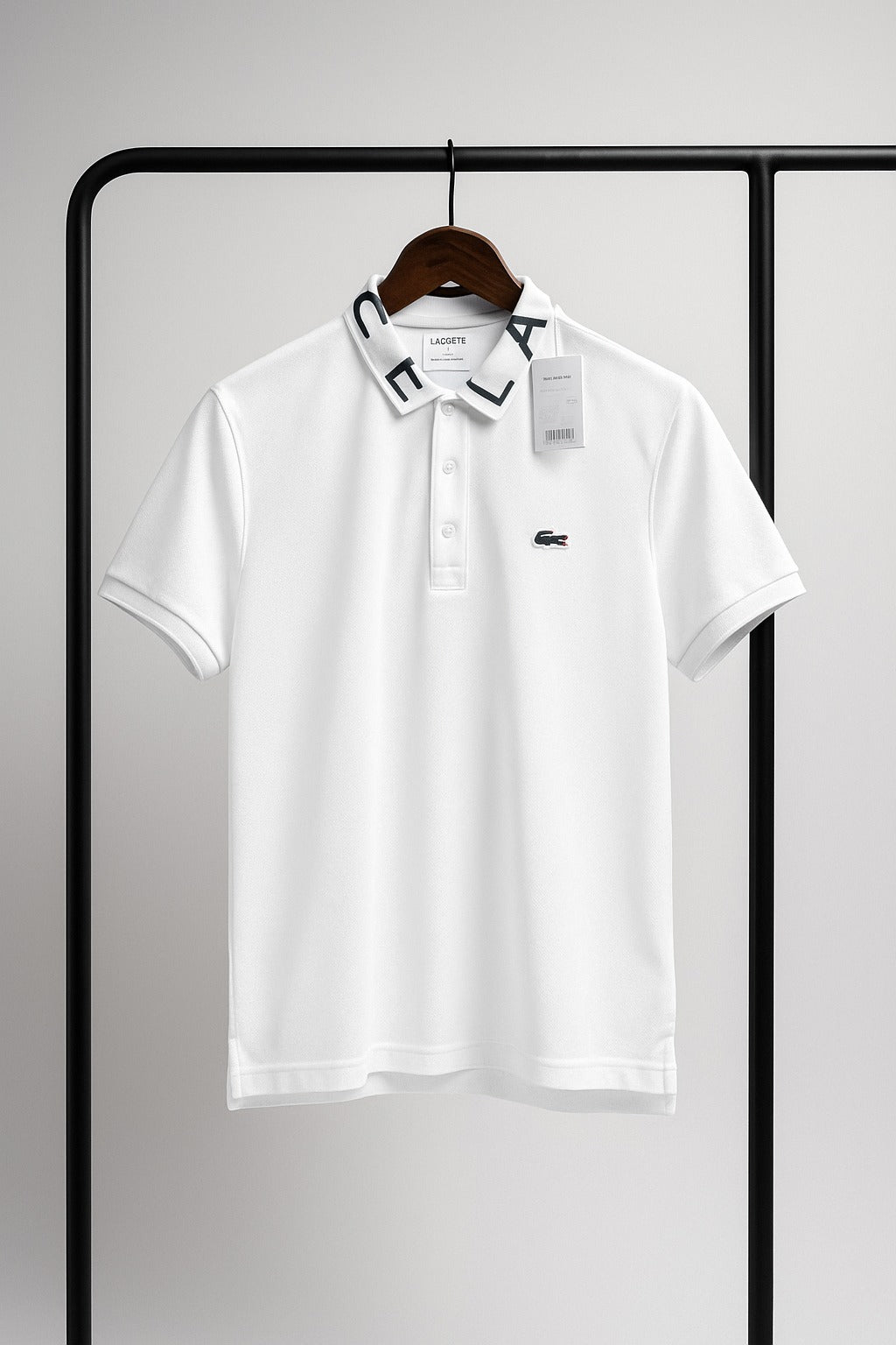 Lacoste Polo Shirt with Signature Lettered Collar