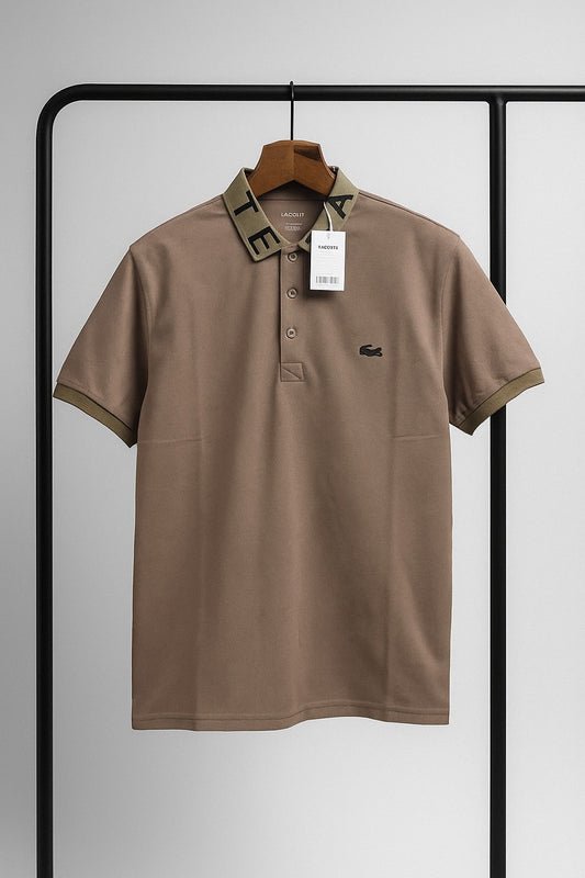 Lacoste Polo Shirt with Signature Lettered Collar