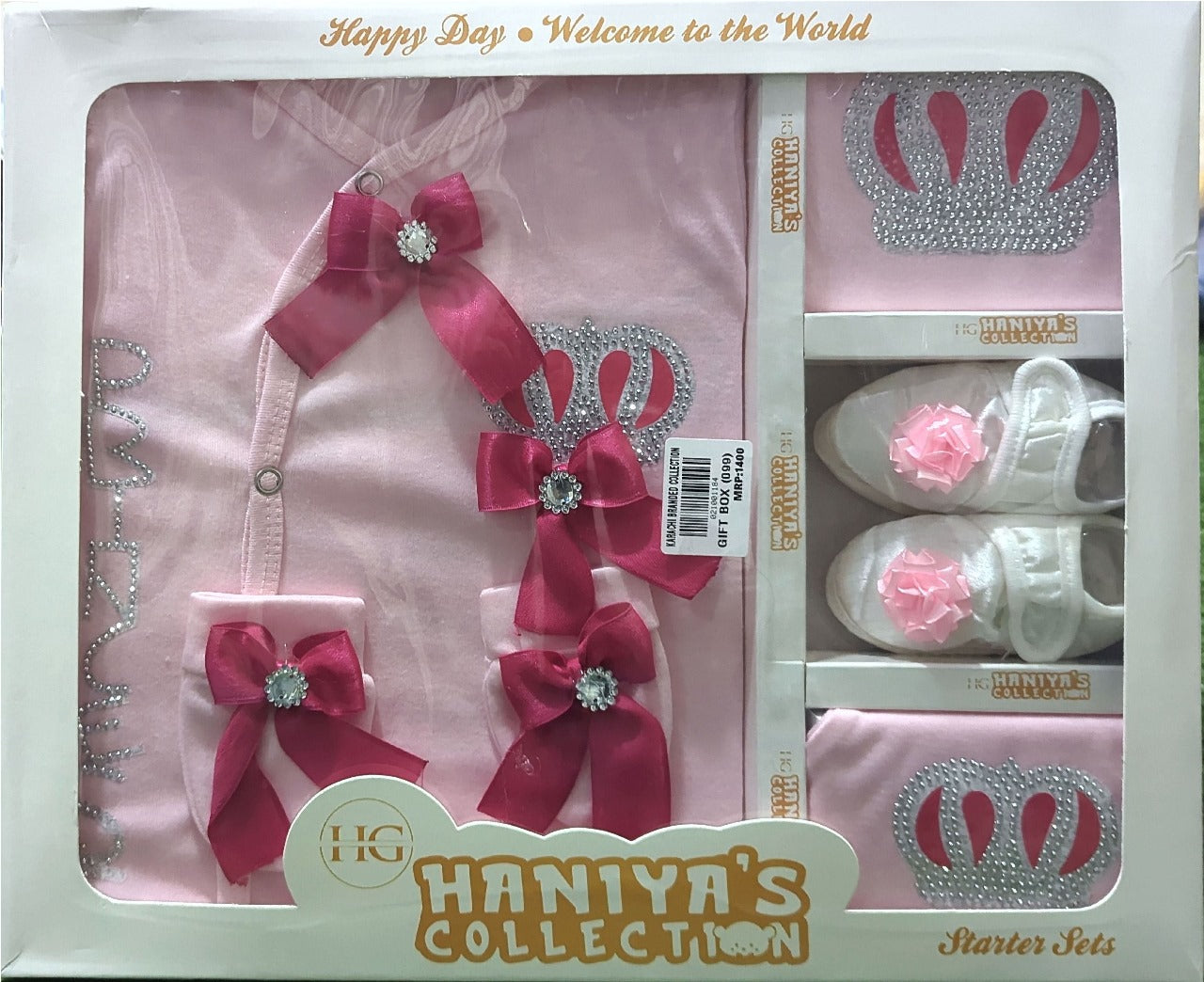 Haniya’s 6-Pcs Baby Gift Set – 0-3 Months (Baby Girl)