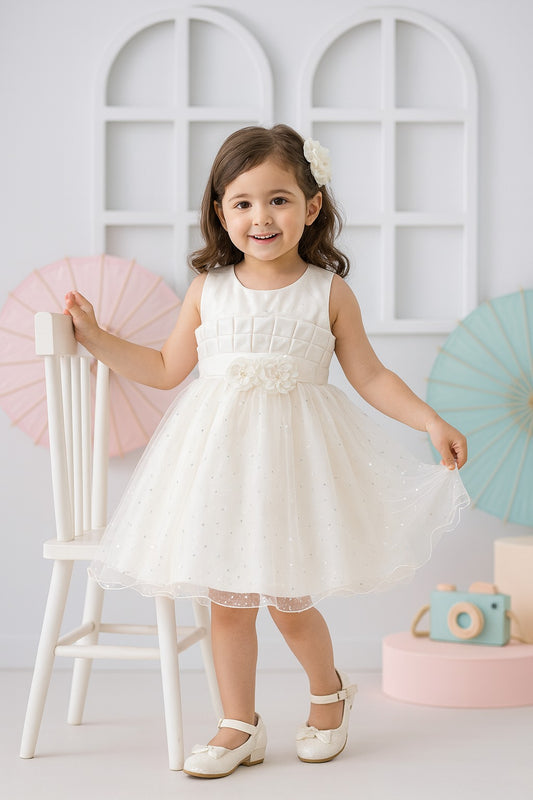 Elegant Party Frock for Girls (With Tights)
