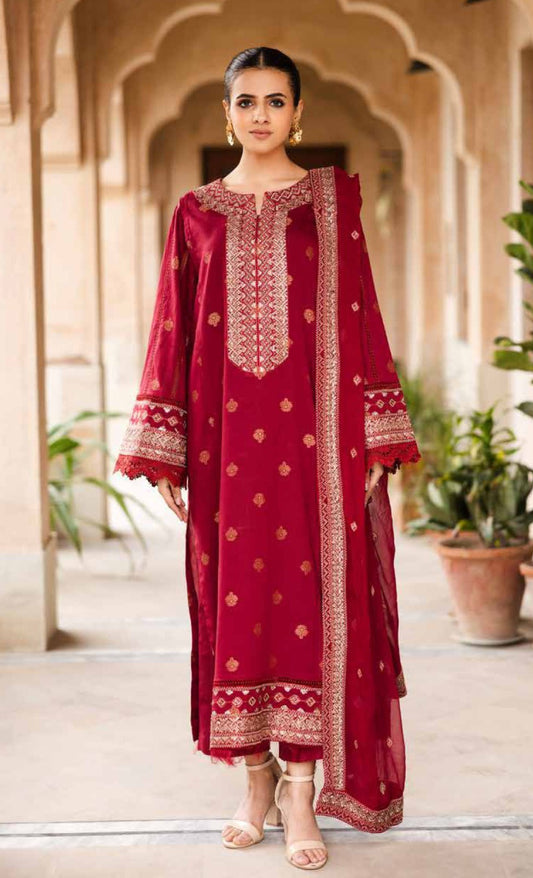 Saroj by Johra – Embroidered Chiffon Collection (3 Piece Unstitched)