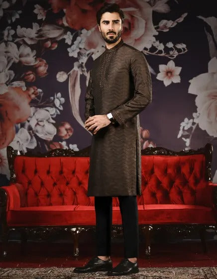 Jamawar Sherwani Kurta BY J.