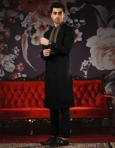 Jamawar Sherwani Kurta BY J.