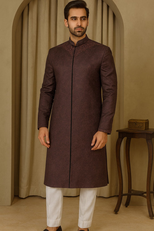 Jamawar Sherwani Kurta by J.