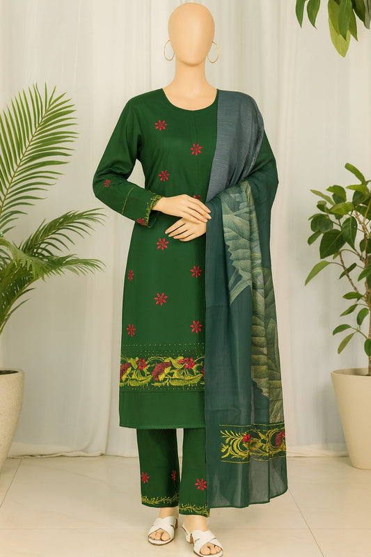 Mix Brand Embroidery Unstitched 3-Piece Suit