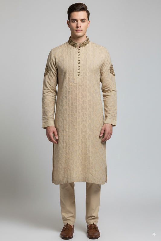 Jamawar Sherwani Kurta by J.