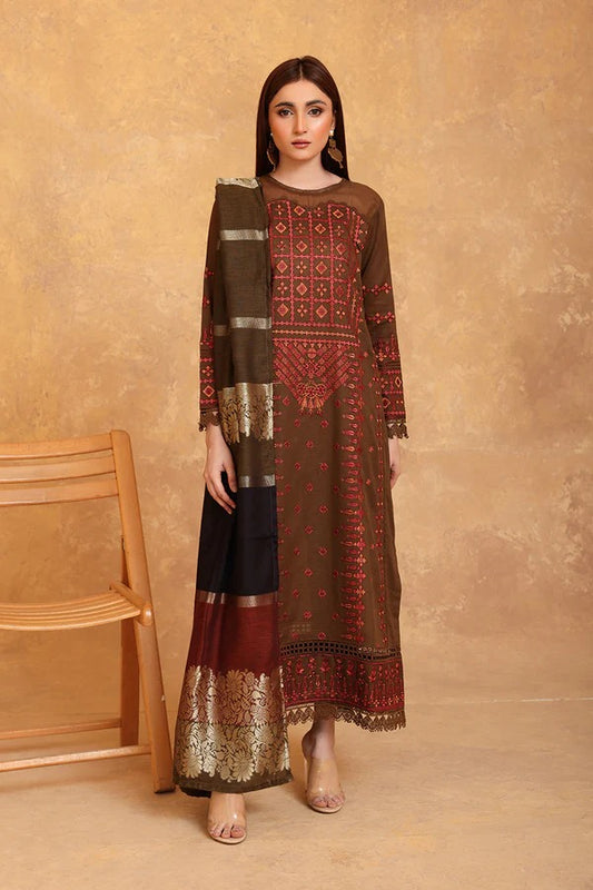 Adeeva by Johra – Embroidered Jacquard Lawn