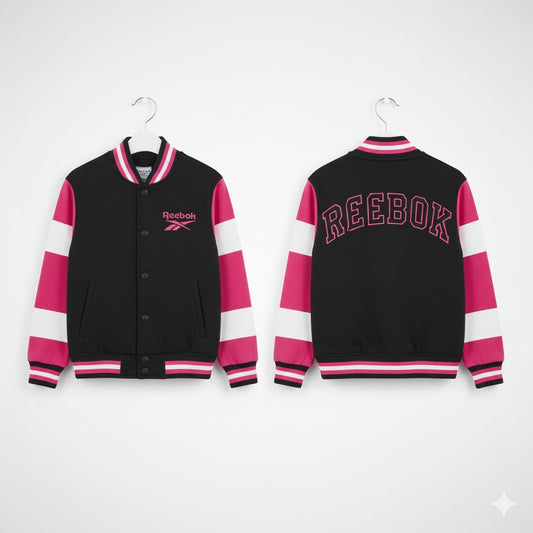 Reebok Kids Varsity Jacket – Black & Pink